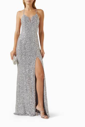 hover state of Ella Sequinned Gown