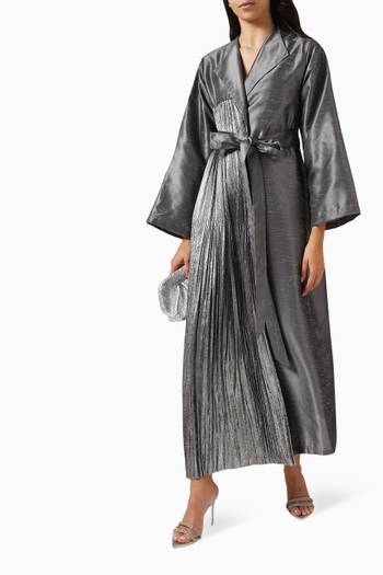 hover state of Pleated Abaya in Silk