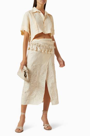 hover state of Tansania Sun Skirt in Linen