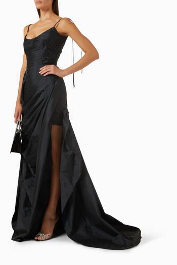 hover state of Cassandra Draped Gown in Taffeta
