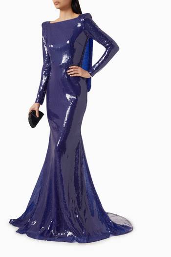 hover state of Drape Maxi Dress in Sequin