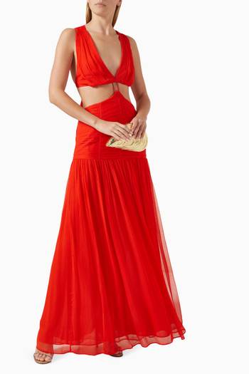 hover state of Maya Cut Out Ring Maxi Dress in Chiffon