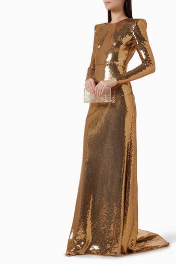 hover state of Panelled Gown in Sequin