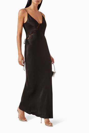 hover state of Mia Lace Up Maxi Dress in LENZING™ ECOVERO™