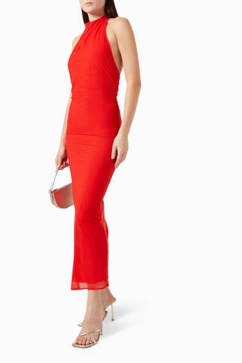 hover state of Jacques Halter Midi Dress in Mesh