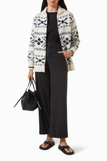 hover state of Nordic Fair Isle Cardigan in Wool Blend