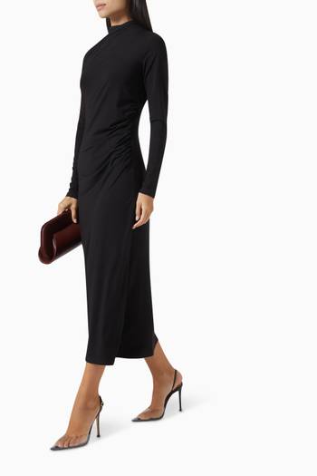 hover state of Ruched Midi Dress in Stretch-jersey