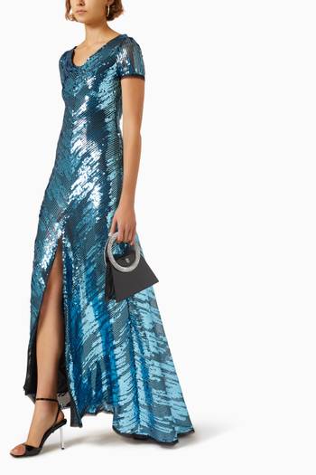 hover state of Brushstroke Sequins Maxi Dress