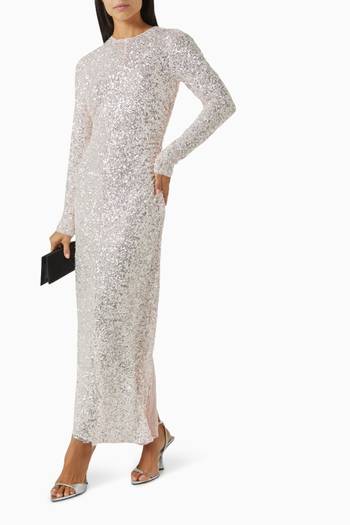 hover state of 3D Maxi Dress in Sequins