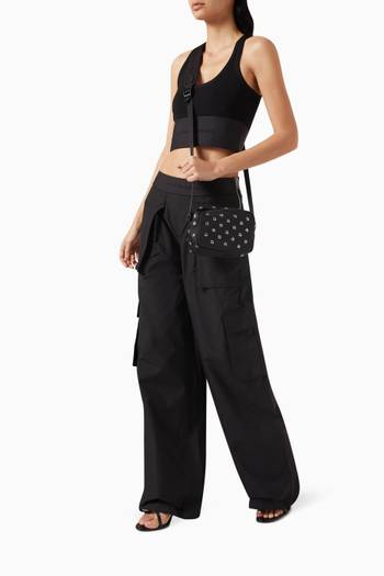 hover state of Logo Waistband Rave Cargo Pants in Cotton-nylon