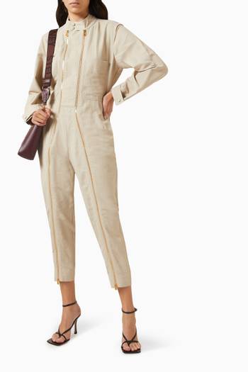 hover state of Iconics Utility Jumpsuit in Organic Cotton-blend Canvas