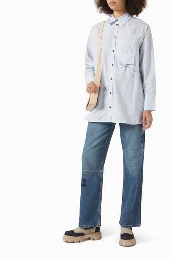 hover state of Oversized Shirt in Cotton-poplin