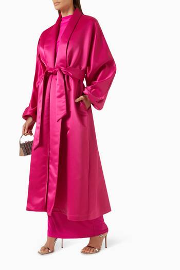 hover state of Umi Coat Maxi Dress in Satin