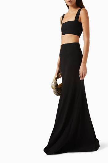 hover state of Knitted Maxi Skirt in Viscose Blend