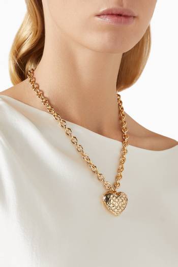 hover state of Signature Quilted Heart Locket Necklace