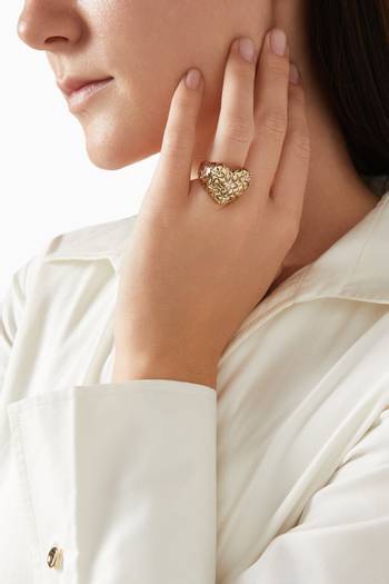 hover state of Signature Quilted Heart Cocktail Ring