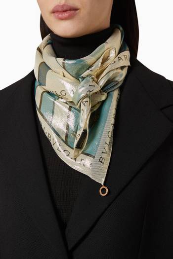 hover state of Roman Wonders Scarf in Lurex & Silk-twill