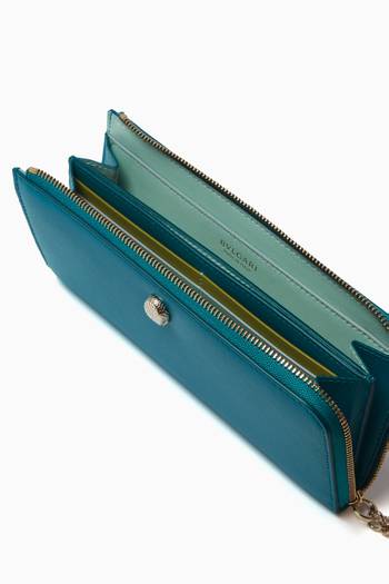 hover state of Serpenti Forever Zip Wallet in Leather