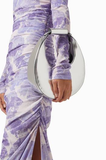 hover state of Mini Moon Bag in Metallic Leather