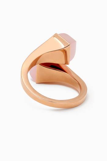 hover state of Cleo Diamond & Pink Quartz Ring in 18kt Rose Gold