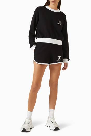 hover state of Logo-embroidered Shorts in Cotton Jersey