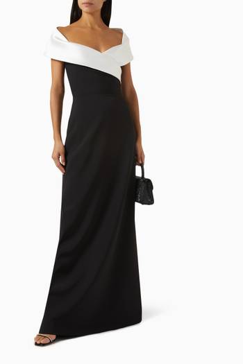 hover state of Willow Maxi Dress in Mikado & Crepe