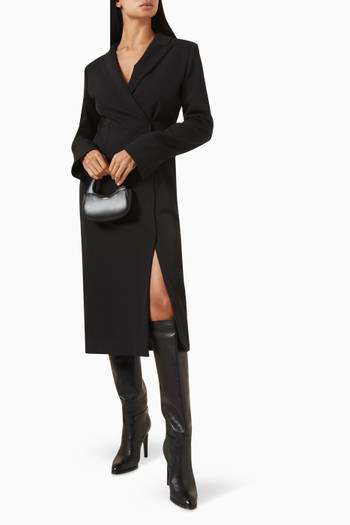 hover state of Tailored Midi Dress in Wool-gabardine