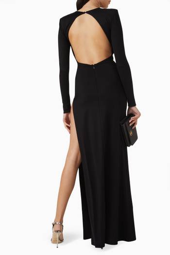 hover state of Embellished-bib Maxi Dress in Jersey