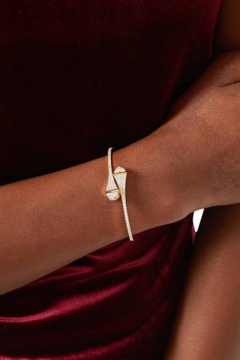 hover state of Cleo Diamond Slip-on Bracelet in 18kt Gold