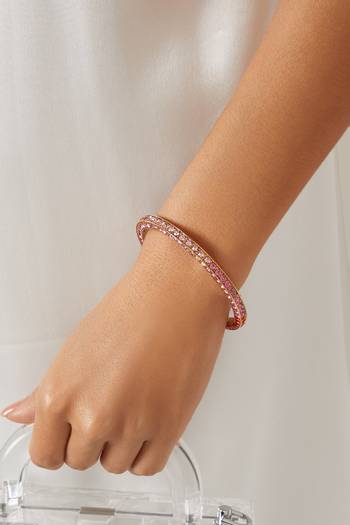 hover state of Small Crystal Bangle Bracelet in Metal