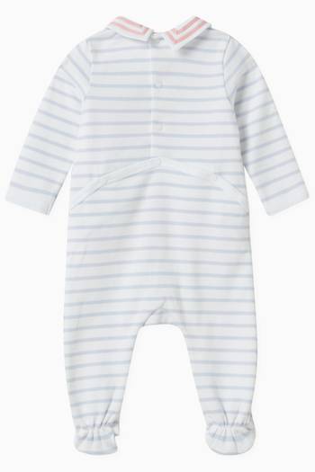 hover state of Graphic-print Striped Sleepsuit in Cotton-blend