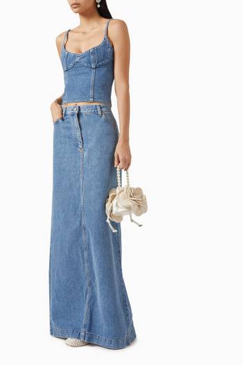 hover state of Corset Top in Denim