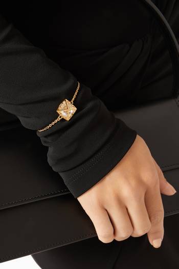 hover state of Arrow Crystal-embellished Bracelet in Brass