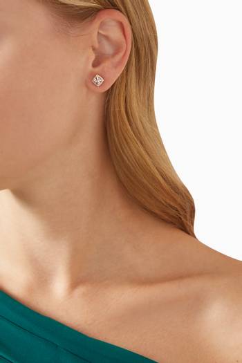 hover state of Petite Chatelaine® Diamond & Morganite Stud Earrings in 18kt Rose Gold
