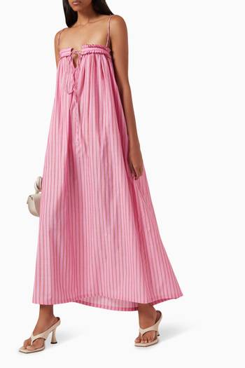 hover state of Rosa Striped Maxi Dress in Organic Cotton