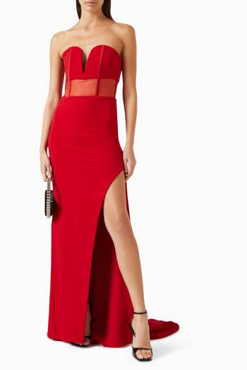 hover state of Corset Bustier Gown in Crepe