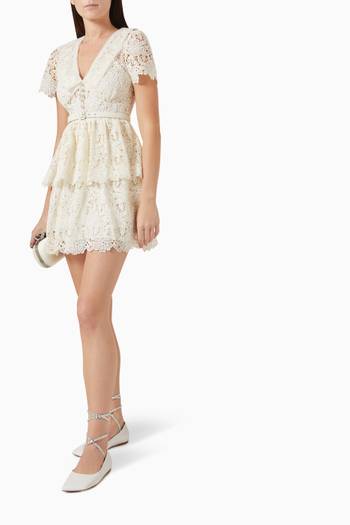 hover state of Flower Collar Mini Dress in Lace
