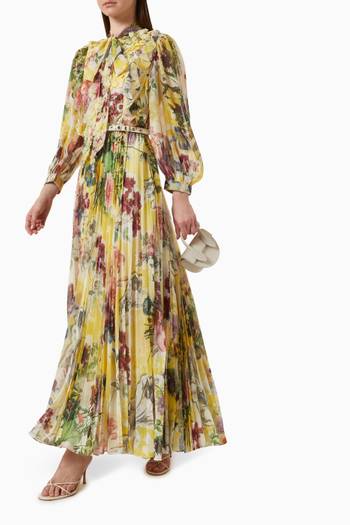 hover state of Lumin Belted Maxi Dress in Chiffon