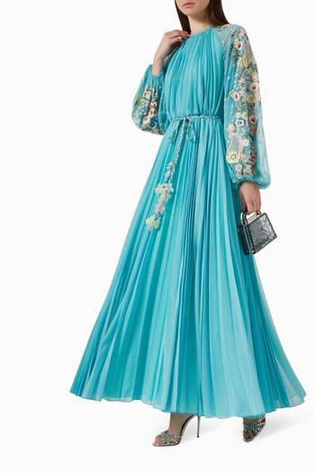 hover state of Ayana Embroidered Maxi Dress in Chiffon