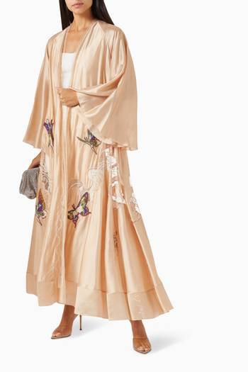 hover state of Butterfly Sequin-embellished Abaya
