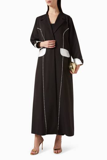 hover state of Embroidered Abaya in Crepe
