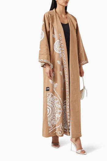 hover state of Daily Embroidered Abaya in Chamois