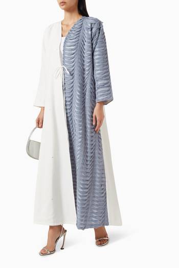 hover state of Textured Tie-up Abaya in Georgette