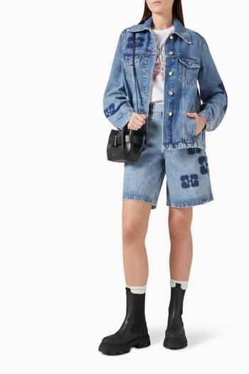 hover state of Patchwork Oversized Jacket in Denim
