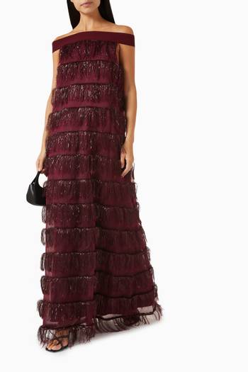 hover state of Felice Maxi Dress in Crepe & Organza