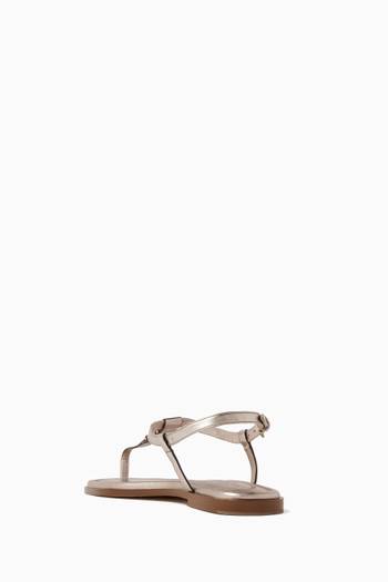 hover state of Jessica T-strap Sandals in Metallic Leather