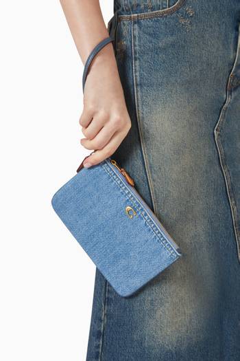 hover state of Small Wristlet in Denim