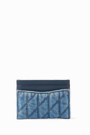 hover state of Essential Quilted Card Case in Cotton-denim