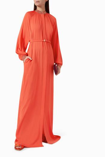 hover state of Nyssa Kaftan Maxi Dress in Silk Charmeuse