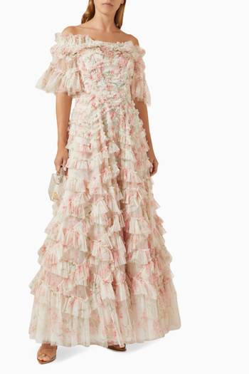 hover state of Summer Posy Lana Off-shoulder Gown